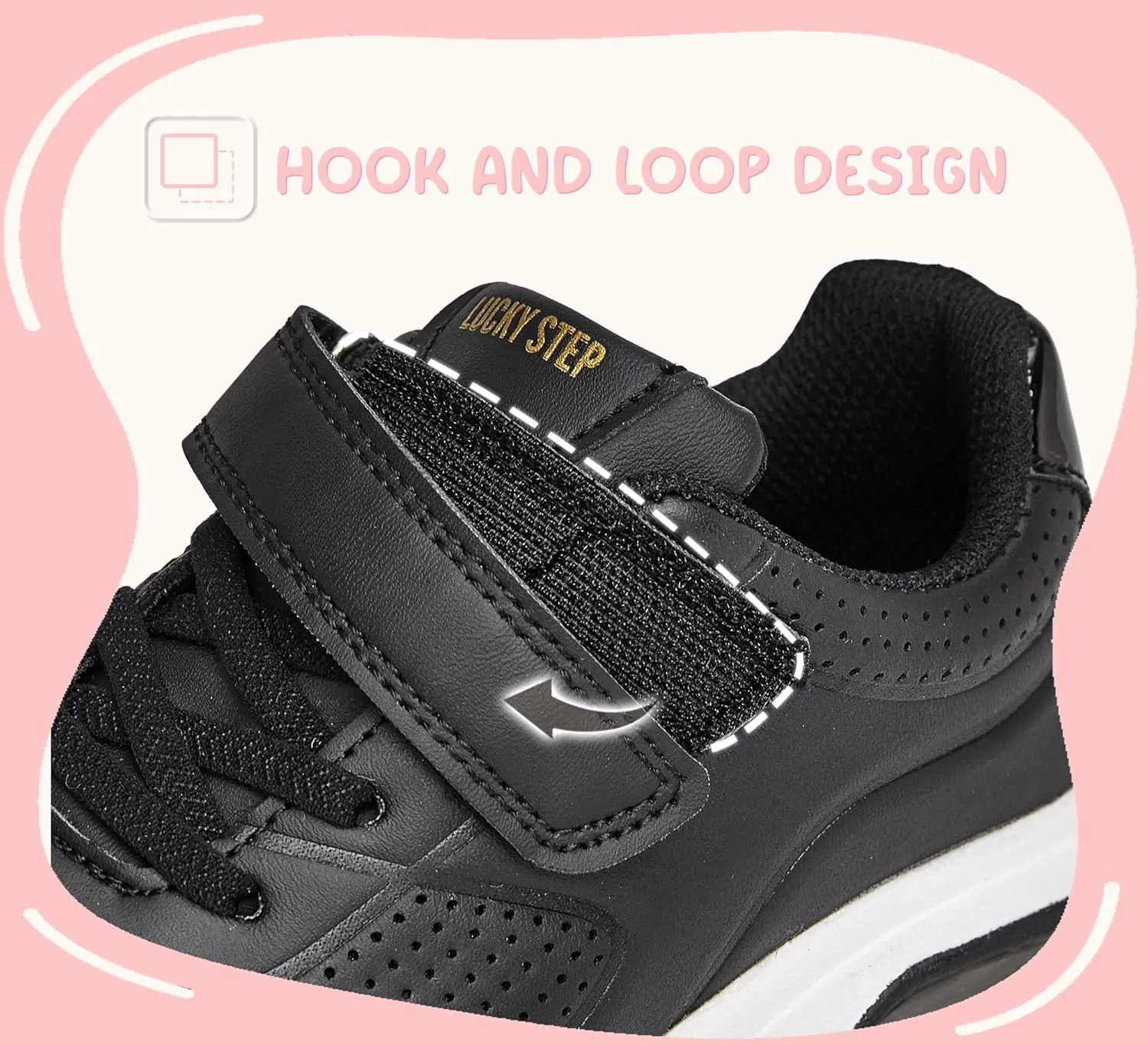 LUCKY STEP Boys Girls Athletic Running Shoes Air Lightweight Fashion Sneakers Casual Breathable Tennis Trainers for Little Kids