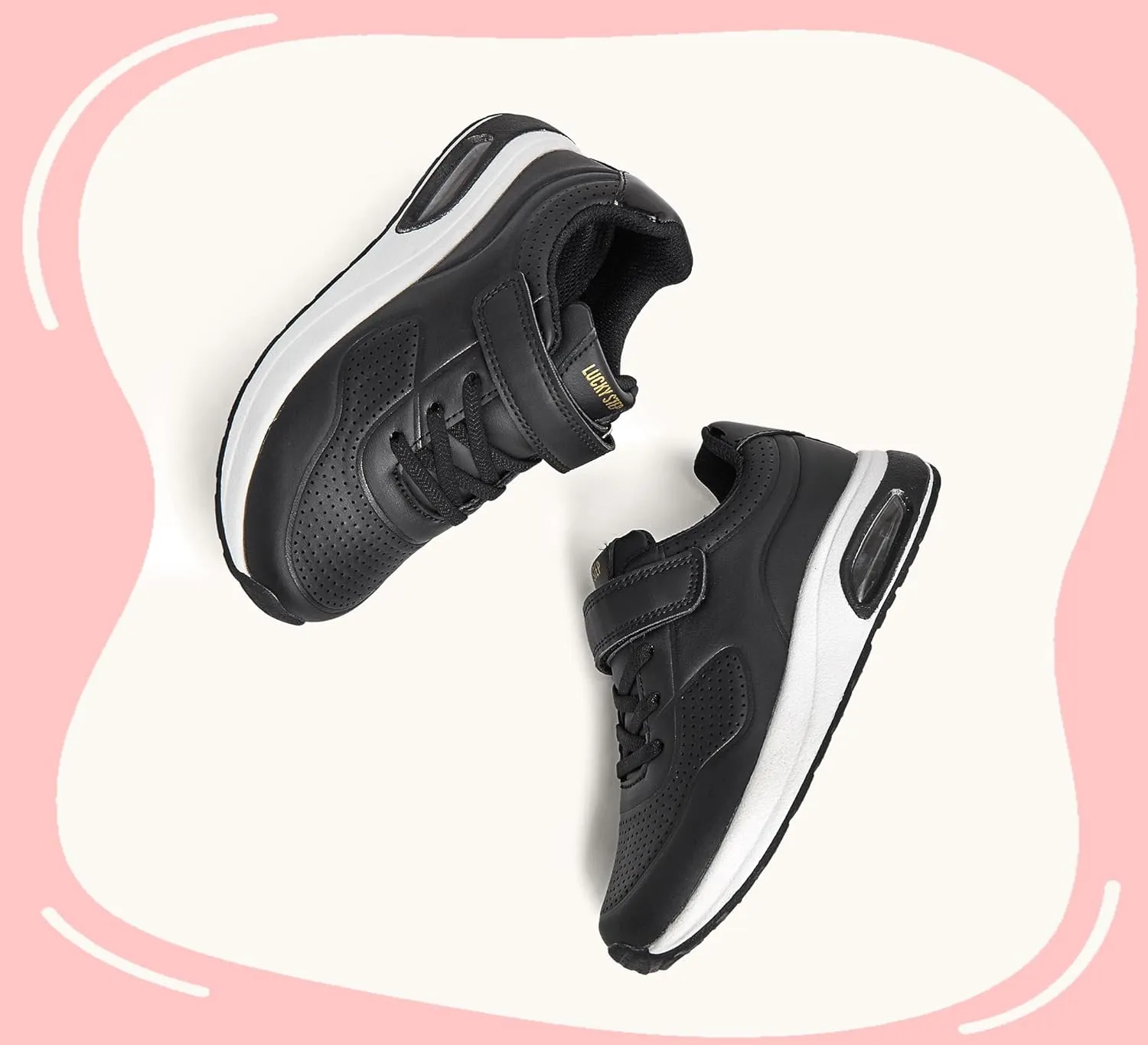 LUCKY STEP Boys Girls Athletic Running Shoes Air Lightweight Fashion Sneakers Casual Breathable Tennis Trainers for Little Kids