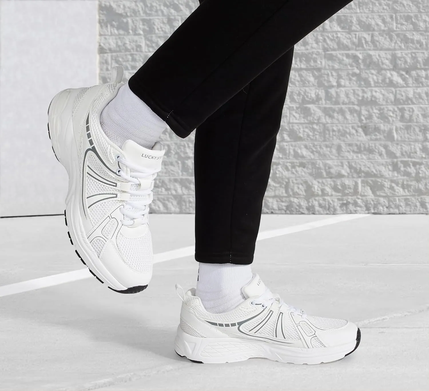 LUCKY STEP Men's Mesh Breathable Fashion Sneakers Non Slip Comfortable Running Shoes Lightweight Casual Workout Tennis Shoes