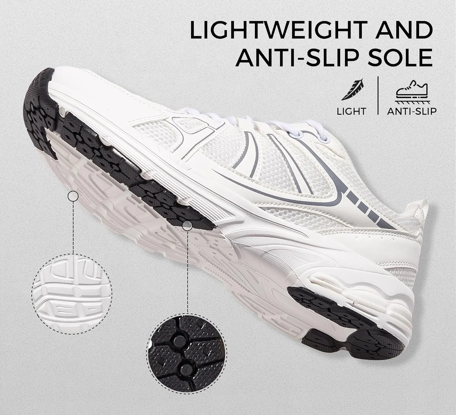 LUCKY STEP Men's Mesh Breathable Fashion Sneakers Non Slip Comfortable Running Shoes Lightweight Casual Workout Tennis Shoes