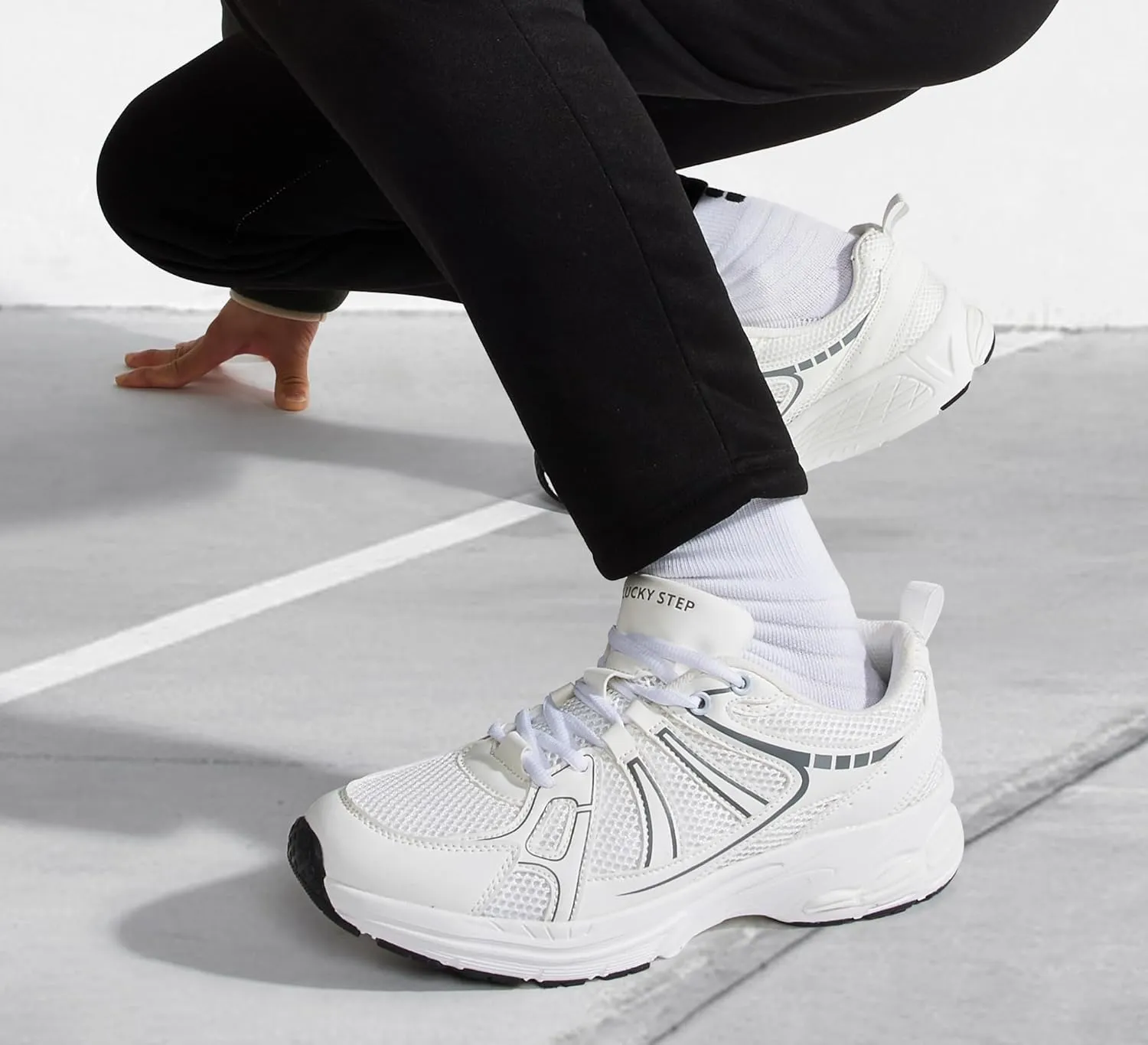 LUCKY STEP Men's Mesh Breathable Fashion Sneakers Non Slip Comfortable Running Shoes Lightweight Casual Workout Tennis Shoes