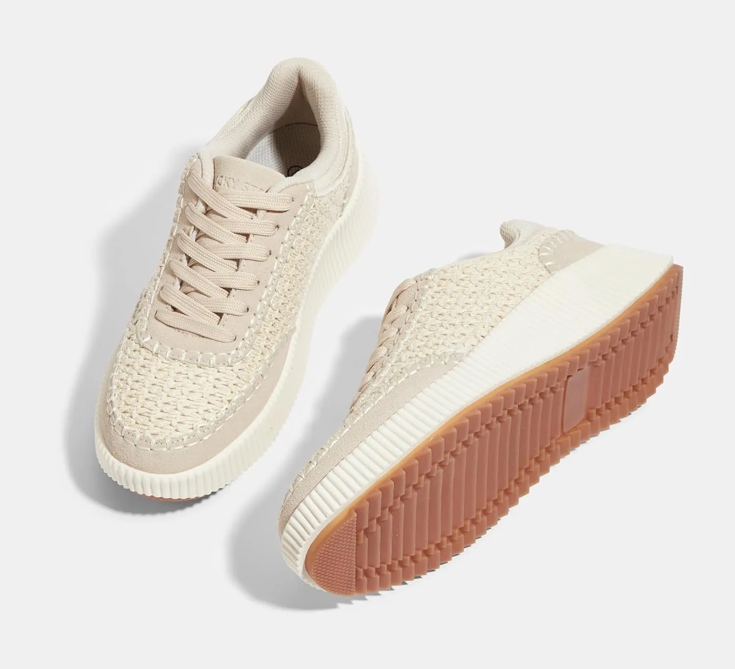 LUCKY STEP Women's Platform Sneakers Retro Braided Fashion Casual Chunky Shoes Breathable Durable Non Slip Walking Footwear