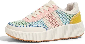 LUCKY STEP Women's Platform Sneakers Retro Braided Fashion Casual Chunky Shoes Breathable Durable Non Slip Walking Footwear