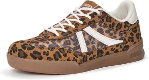 LUCKY STEP Women's Retro Fashion Sneakers Classic Mesh Gum Sole Tennis Footwear Casual Running Trainer Skate Walking Shoes