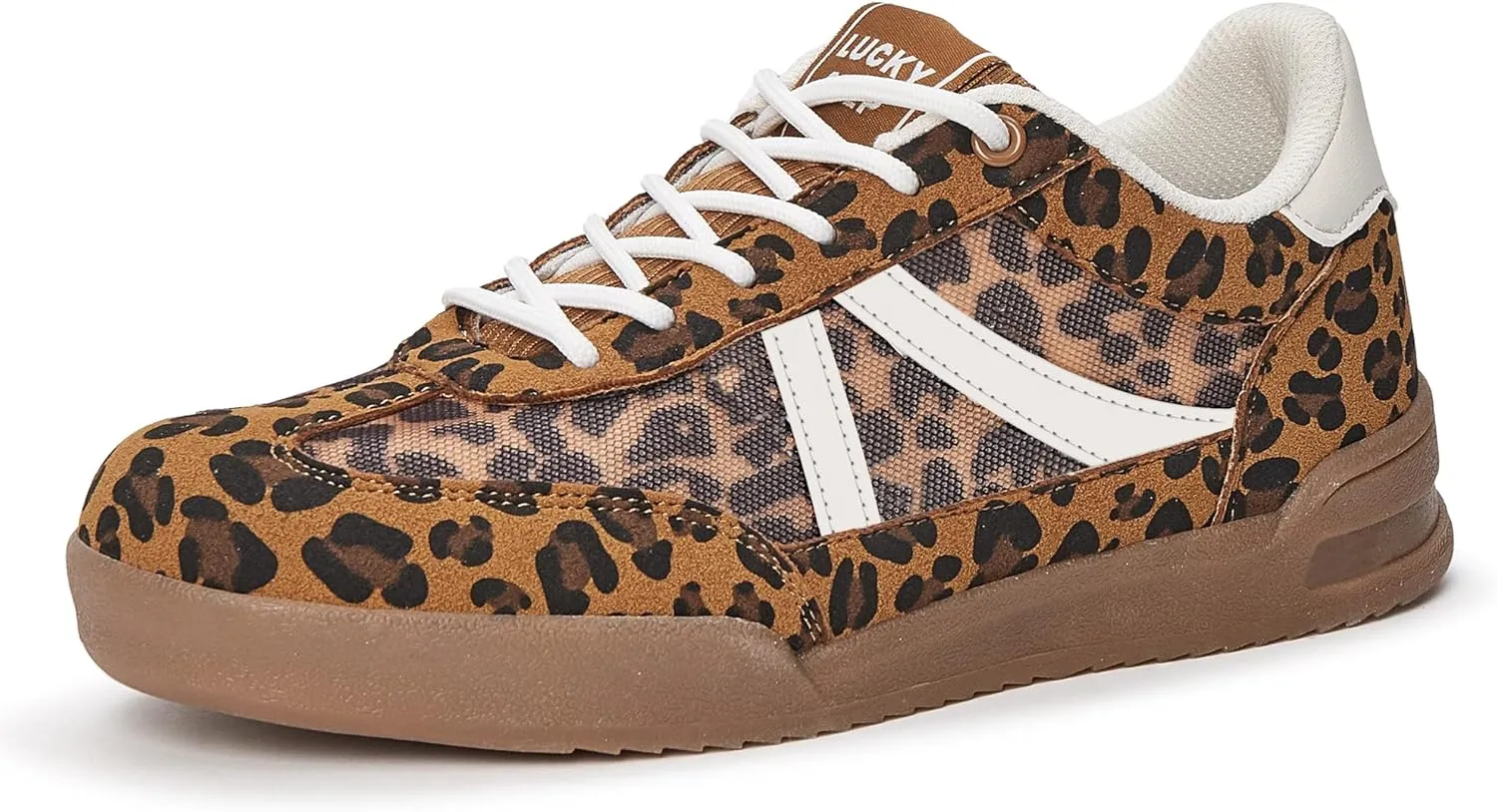 LUCKY STEP Women's Retro Fashion Sneakers Classic Mesh Gum Sole Tennis Footwear Casual Running Trainer Skate Walking Shoes