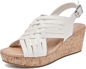 Luoika Women's Wide Width Wedge Sandals, Platform Wedge Pump Heel Ankle Strap Open Toe Women's Sandals Concise Casual Summer Shoes.