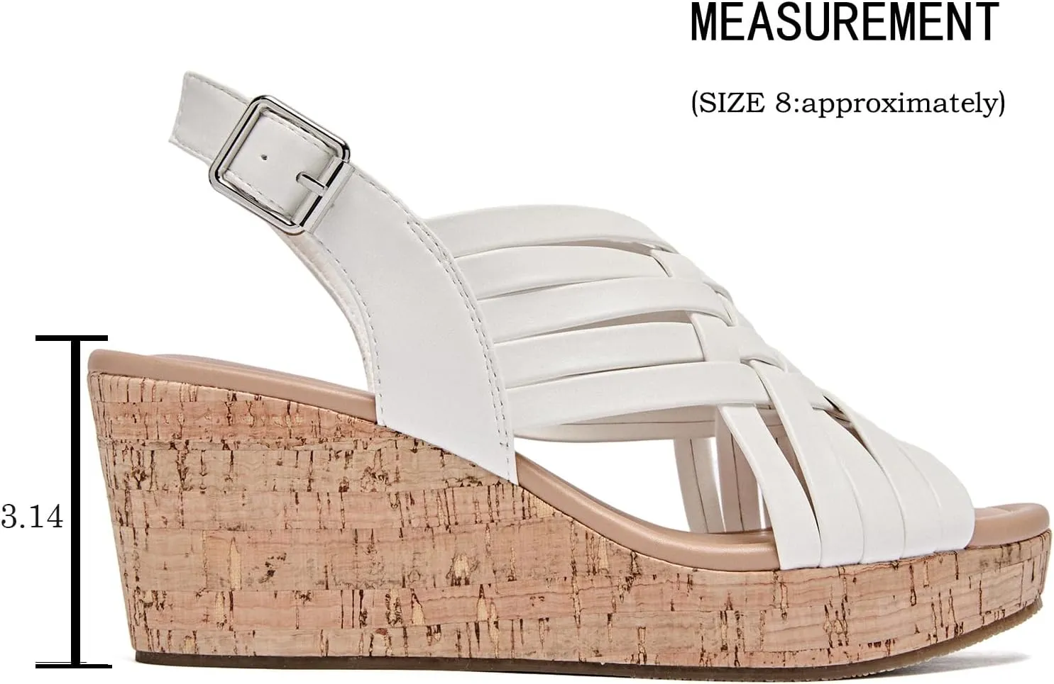 Luoika Women's Wide Width Wedge Sandals, Platform Wedge Pump Heel Ankle Strap Open Toe Women's Sandals Concise Casual Summer Shoes.