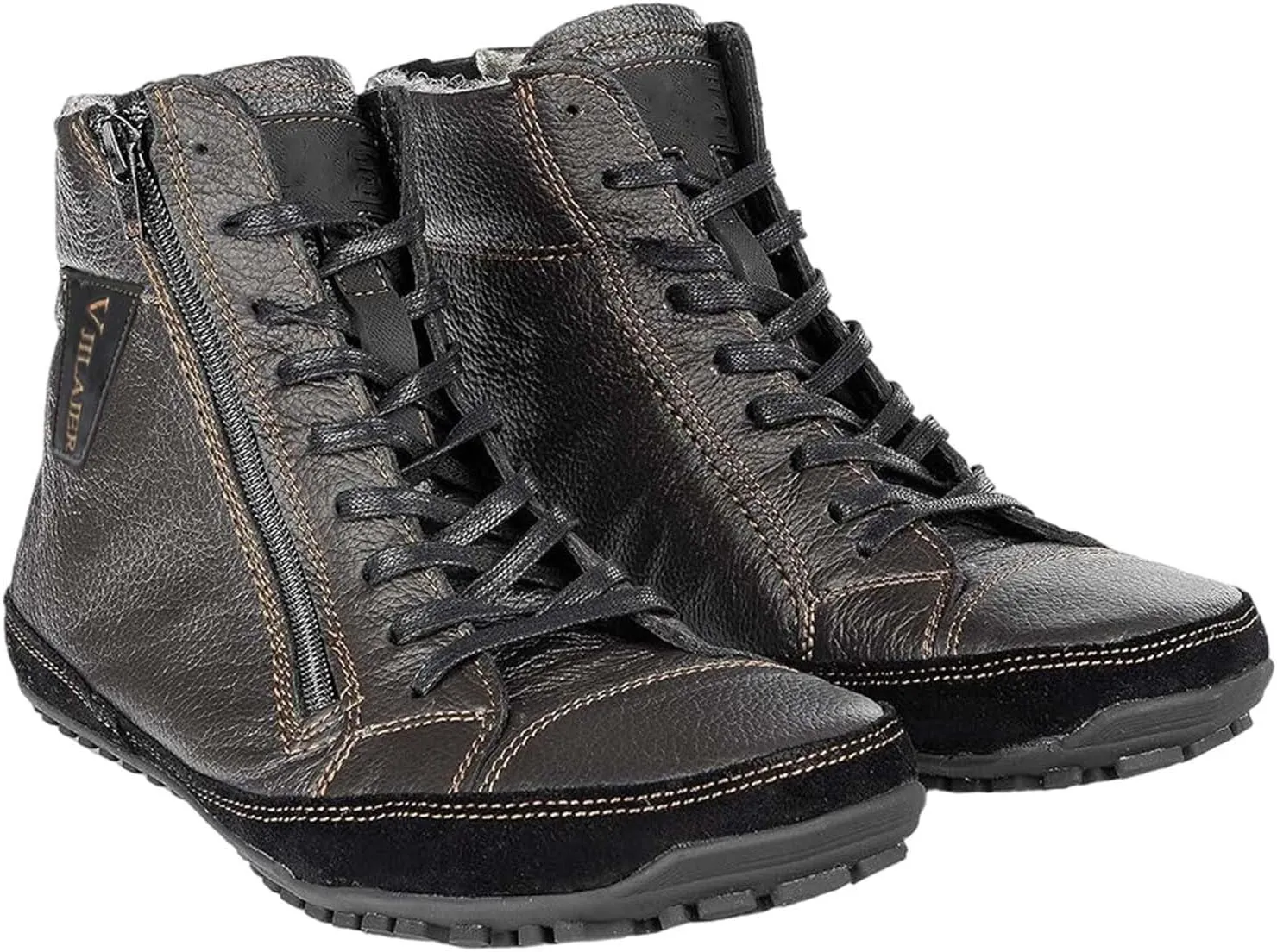 Magic Shoes Alaskan Mens Winter Boots with Fleece Lined Barefoot Shoes for Couples Non-Slip Hiking Footwear Comfort Warm Work Boots Grounded Shoes Zero Drop Booties Walking
