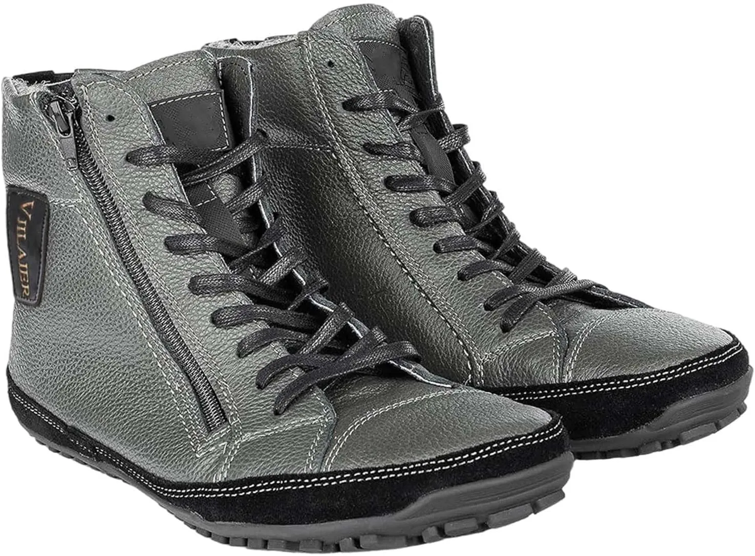 Magic Shoes Alaskan Mens Winter Boots with Fleece Lined Barefoot Shoes for Couples Non-Slip Hiking Footwear Comfort Warm Work Boots Grounded Shoes Zero Drop Booties Walking
