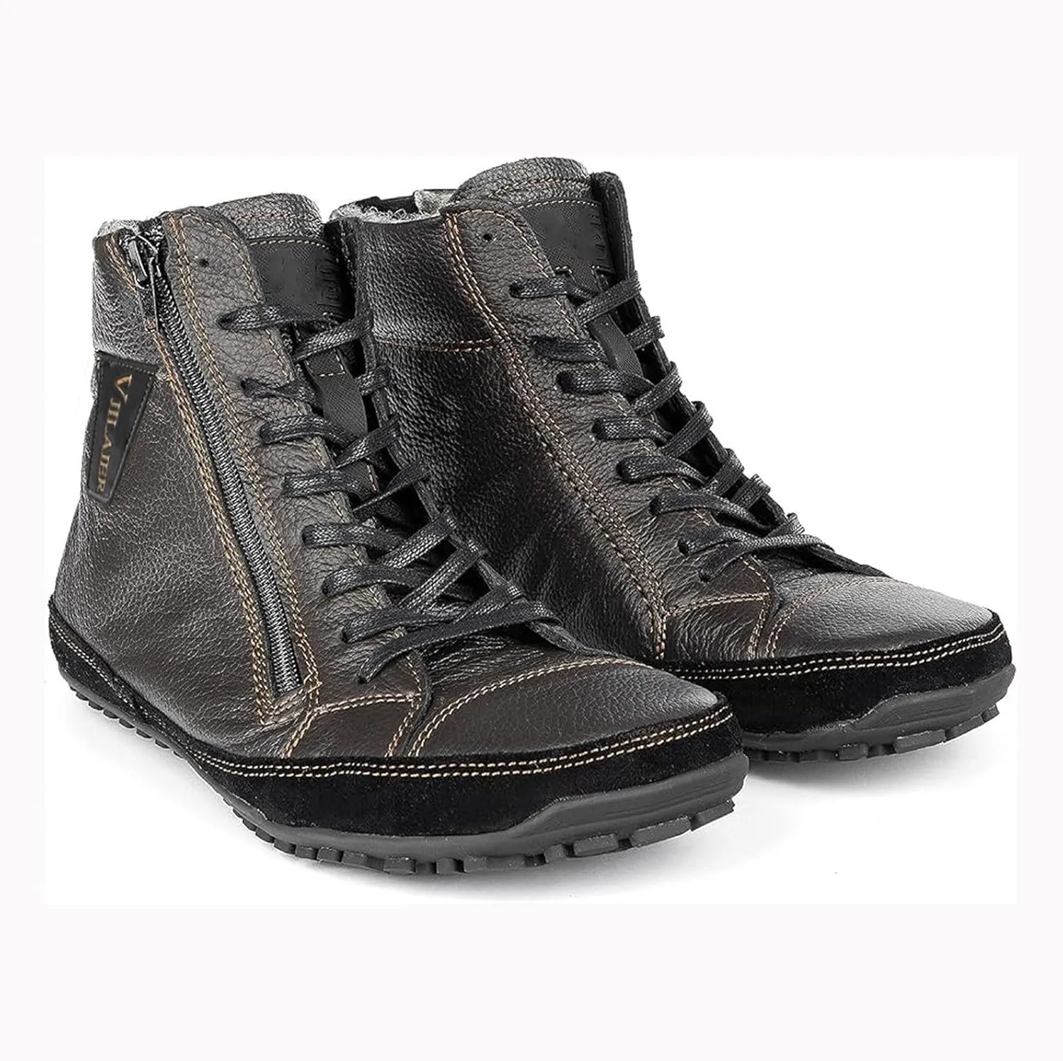 Magic Shoes Alaskan Mens Winter Boots with Fleece Lined Barefoot Shoes for Couples Non-Slip Hiking Footwear Comfort Warm Work Boots Grounded Shoes Zero Drop Booties Walking