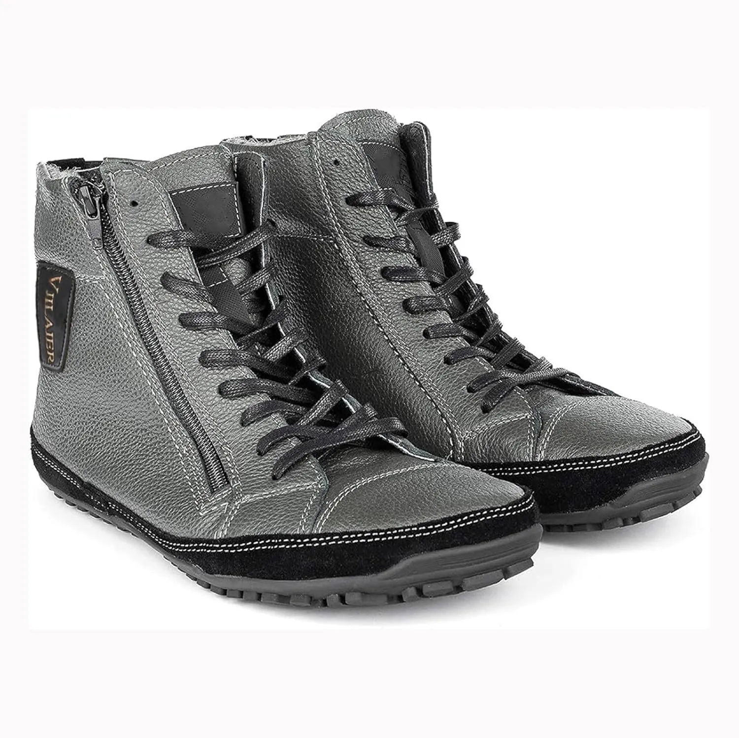 Magic Shoes Alaskan Mens Winter Boots with Fleece Lined Barefoot Shoes for Couples Non-Slip Hiking Footwear Comfort Warm Work Boots Grounded Shoes Zero Drop Booties Walking