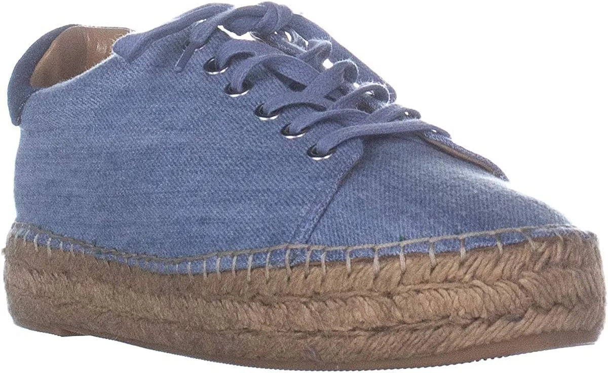 Marc Fisher Mandia2 Lace Up Espadrilles Sneakers, Light Blue, 8 US