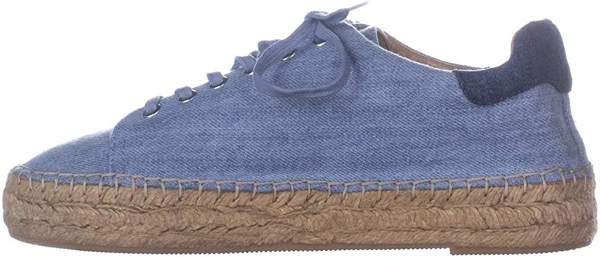 Marc Fisher Mandia2 Lace Up Espadrilles Sneakers, Light Blue, 8 US