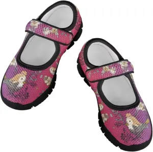 Mary Jane Shoes for Girls Back to School Flats Shoes Toddler Anti-Slip Sneaker with Mesh Upper