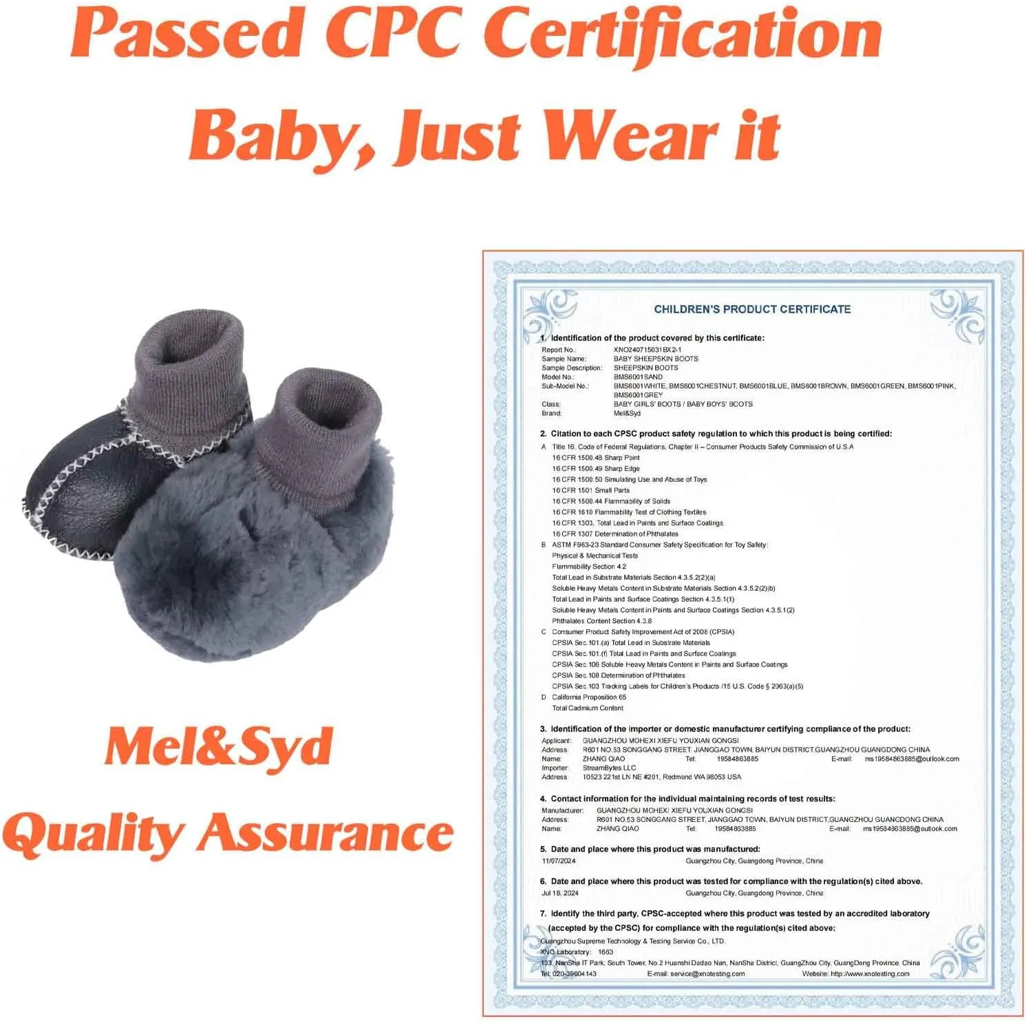 Mel&Syd Fleece Baby Booties, Unisex Geninue Australian Sheepskin Baby Booties, Infant Booties 0-12 Months