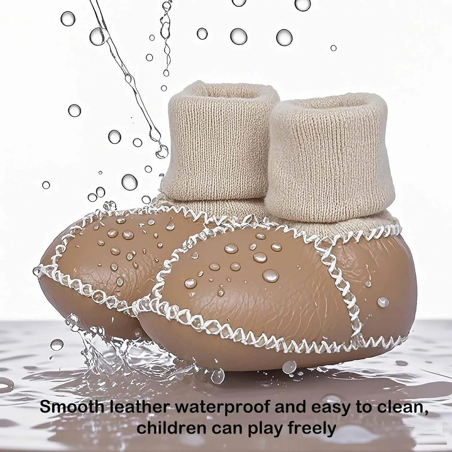 Mel&Syd Fleece Baby Booties, Unisex Geninue Australian Sheepskin Baby Booties, Infant Booties 0-12 Months