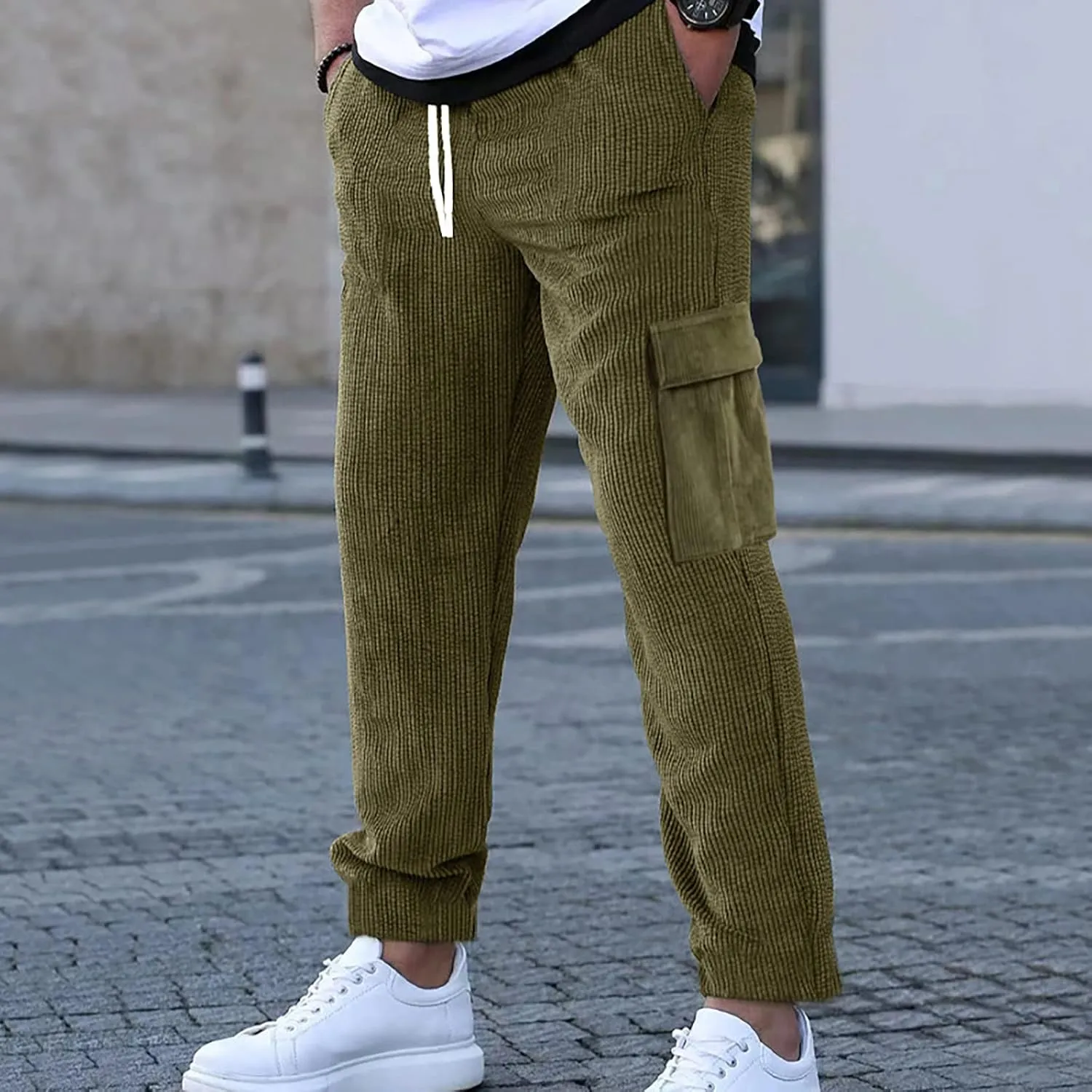 Mens Athletic Pants Fishing Big and Tall Jogging Stretch Durable Sweatpants Tactical Trousers Straight Leg Casual Pants