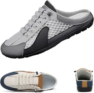 Men's Backless Slip-On Sneakers, Lightweight Breathable Summer Shoes, Non-Slip Sports Sandals with, Outdoor Walking & Casual Comfort Footwear