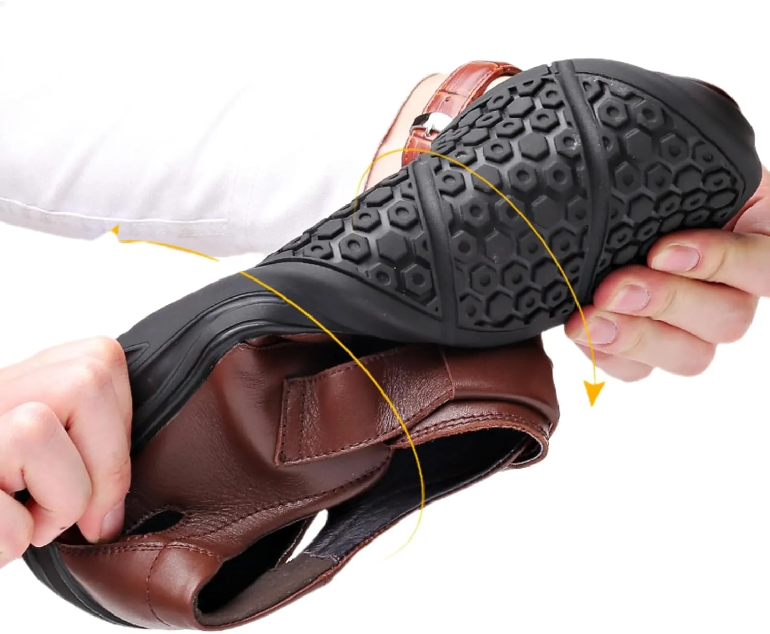 Mens Dress Sandals Leather Closed Toe Sandals for Men Summer Beach Fisherman Shoes Casual Breathable
