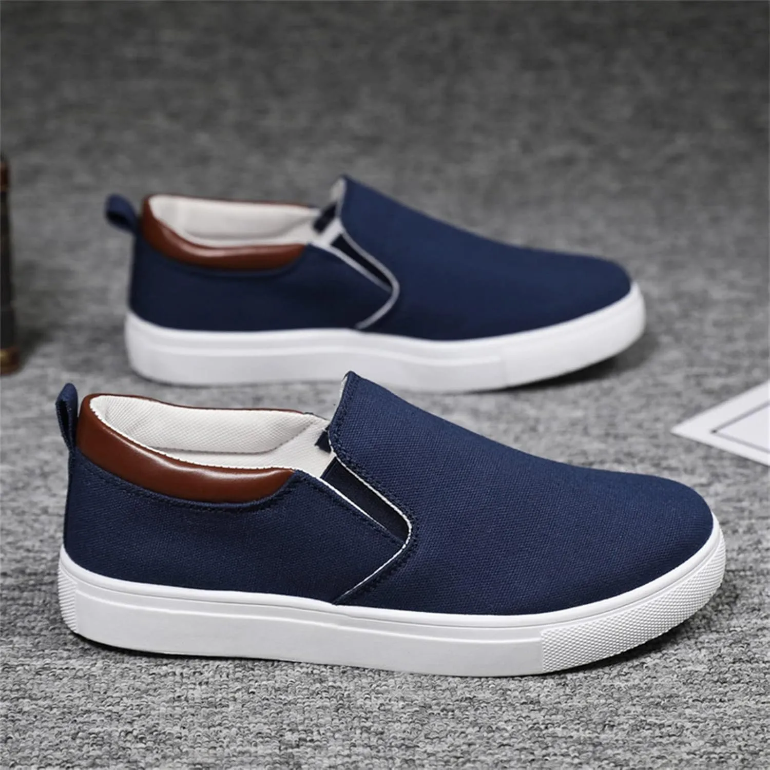 Mens Fashion Solid Color Canvas Flat Bottom Comfortable Running Casual Shoes Men S Shoes Casual Men's Sport Boots Men Shoes