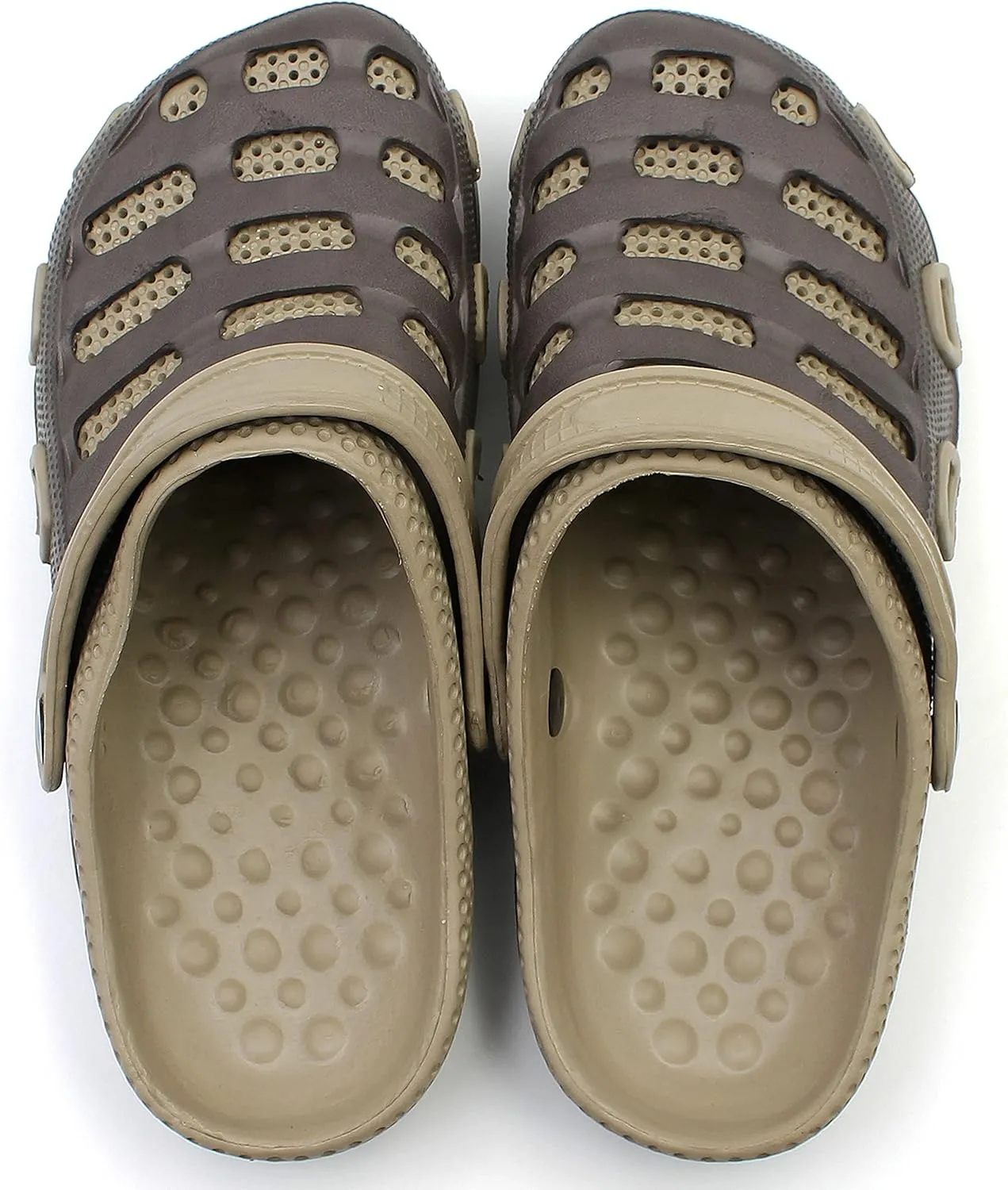 Men's Garden Clogs Shoes Slippers Sandals Two Tone Ventilated Summer Beach Casual Relax Backyard