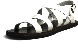 Men's Genuine Leather Flat Fisherman Sandals with Adjust Buckle Strap Fashion Comfort Open Toe Cutout Anti-Slip Platform Water Shoes Summer Walking Driving Sandals