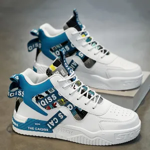 Men’s High-Top Sneakers – Thick Bottom Skate Shoes for Casual Walking, Lightweight Street Fashion Sneakers with Durable Design