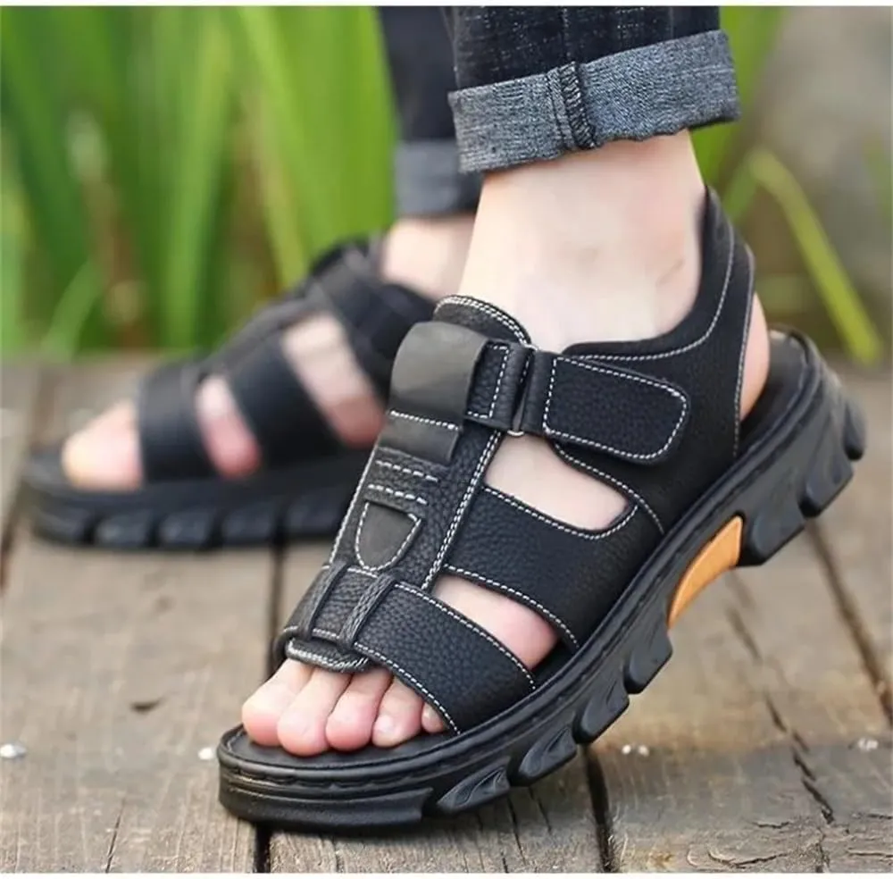 Mens Leather Casual Sandals, Breathable Mens Summer Leather Sandals for Casual, Beach, Travelling