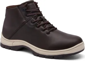 Mens Lightweight Work Boots Non Slip Shoes for Men Water Resistant Mid Ankle Casual Hiking Trekking Outdoor Boots Dark Brown