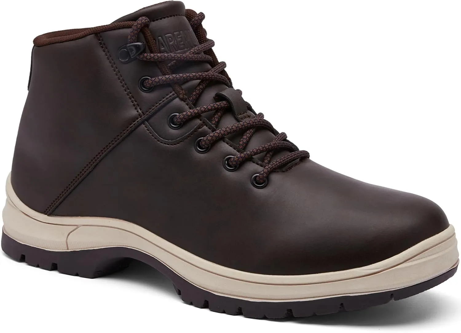 Mens Lightweight Work Boots Non Slip Shoes for Men Water Resistant Mid Ankle Casual Hiking Trekking Outdoor Boots Dark Brown