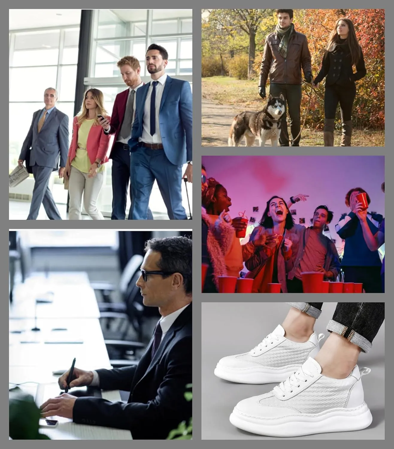 Men’s Platform Sneakers Oxfords Height Increasing Inner Sole, Genuine Leather Lace-Up Design, Stylish & Comfortable Non-Slip Shoes for Casual, Business & Walking