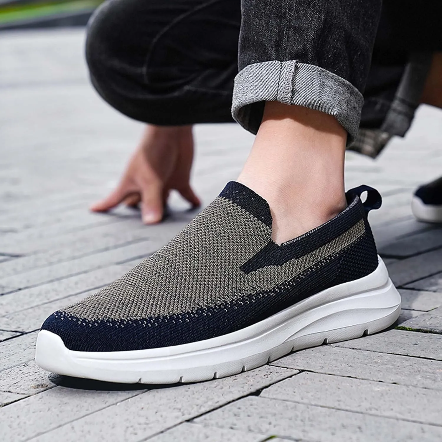 Men's Premium Casual Mesh Walking Shoes,Thick Sole Sneakers,Fashion Lightweight Mesh Sneakers,Outdoor Casual Sneakers,Lightweight,Breathable,Comfortable,Soft,Non-Slip,Durable