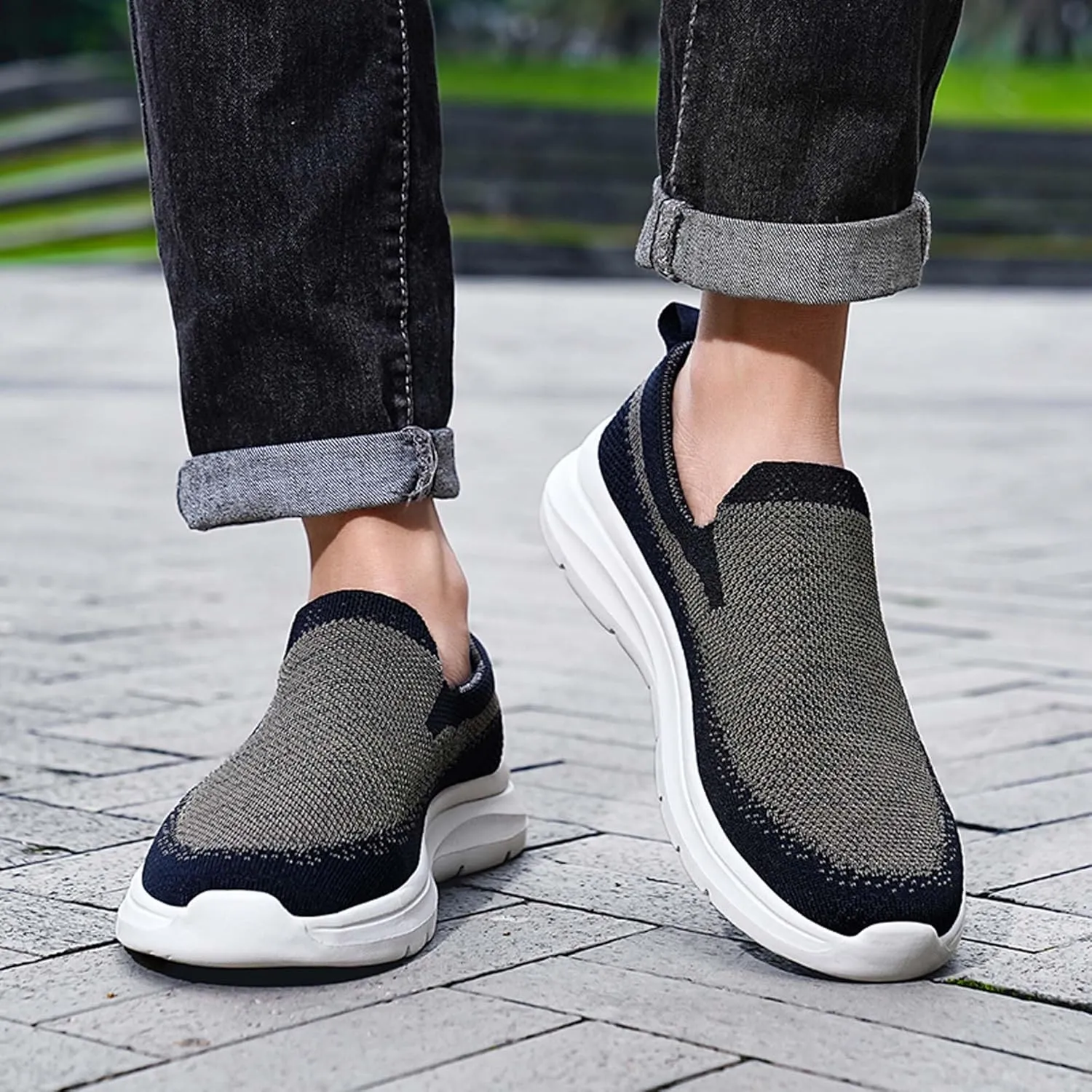 Men's Premium Casual Mesh Walking Shoes,Thick Sole Sneakers,Fashion Lightweight Mesh Sneakers,Outdoor Casual Sneakers,Lightweight,Breathable,Comfortable,Soft,Non-Slip,Durable