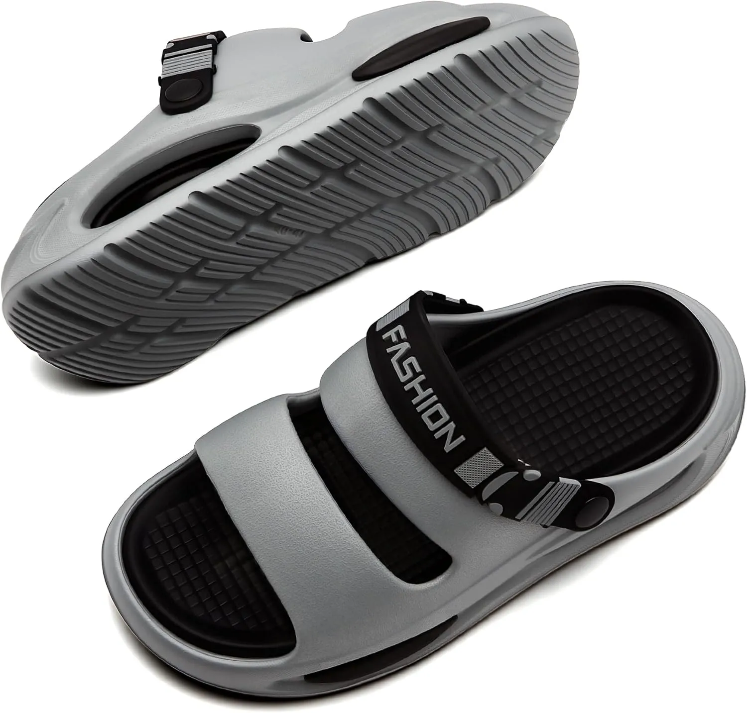 Men's Slide Sandals Indoor and Outdoor, Casual Platform Slide Sandals for Men Spring Summer, Lightweight Comfortable Cushioned Open Toe Men’s Slippers Shoes