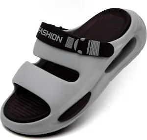 Men's Slide Sandals Indoor and Outdoor, Casual Platform Slide Sandals for Men Spring Summer, Lightweight Comfortable Cushioned Open Toe Men’s Slippers Shoes