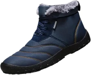 Men's Snow Boots, Winter Thermal Shoes, Windproof Hiking Boots with Fuzzy Lining