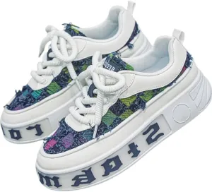 Men's Street Style Skate Shoes, Comfy Non Slip Casual Up Sneakers Outdoor Activities