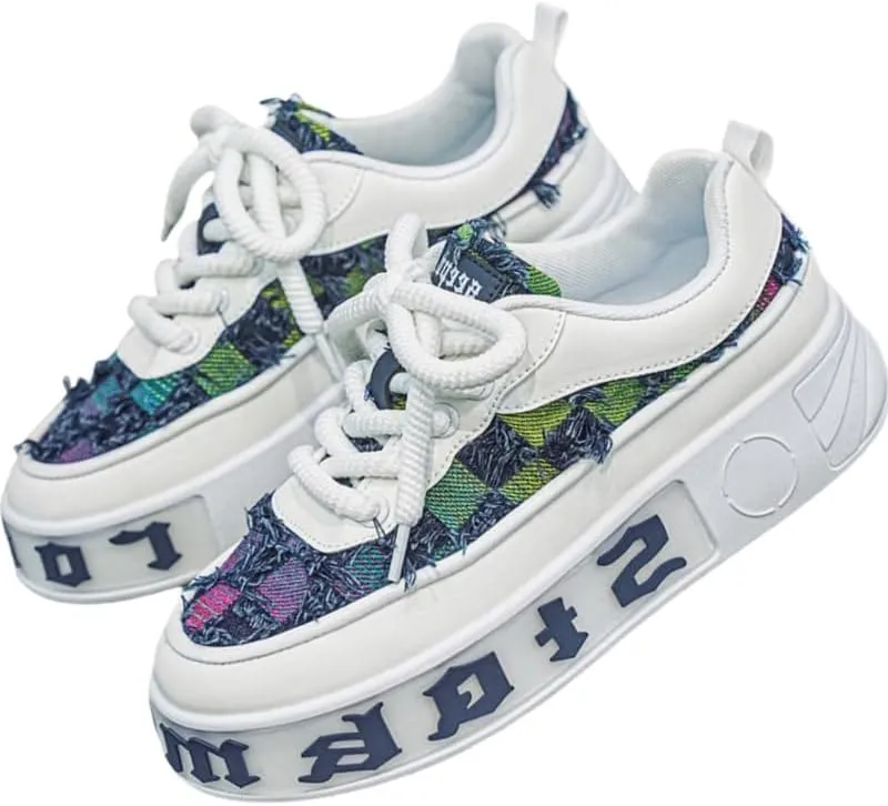 Men's Street Style Skate Shoes, Comfy Non Slip Casual Up Sneakers Outdoor Activities
