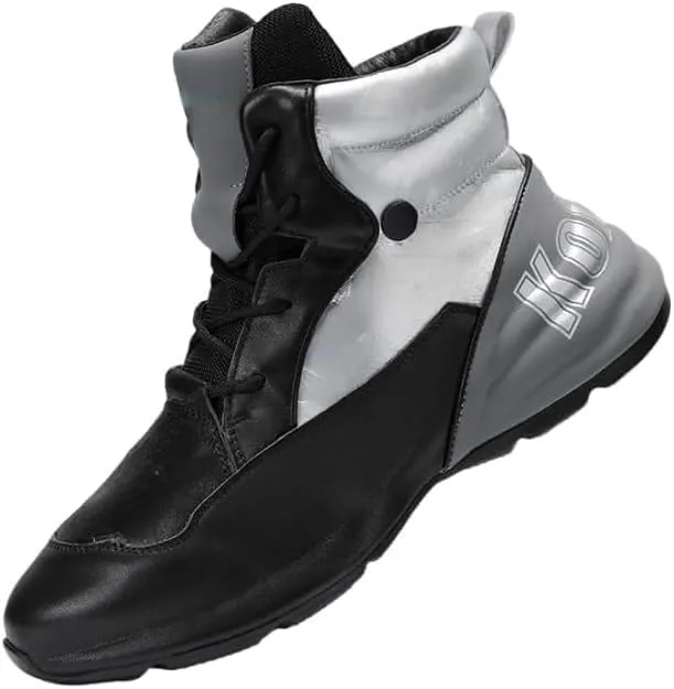 Men's Stylish High-Top Sneakers - Casual & Fashionable, Lace-Up, All-Season Comfort with Durable PVC Sole, for Autumn