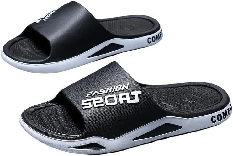 Men's Trendy PVC Slippers – Breathable Open-Toe Sandals with Non-Slip Sole, Indoor/Outdoor Water-Friendly Shoes for Beach, Gym & All-Season Wear