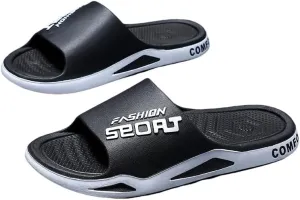 Men's Trendy PVC Slippers – Breathable Open-Toe Sandals with Non-Slip Sole, Indoor/Outdoor Water-Friendly Shoes for Beach, Gym & All-Season Wear