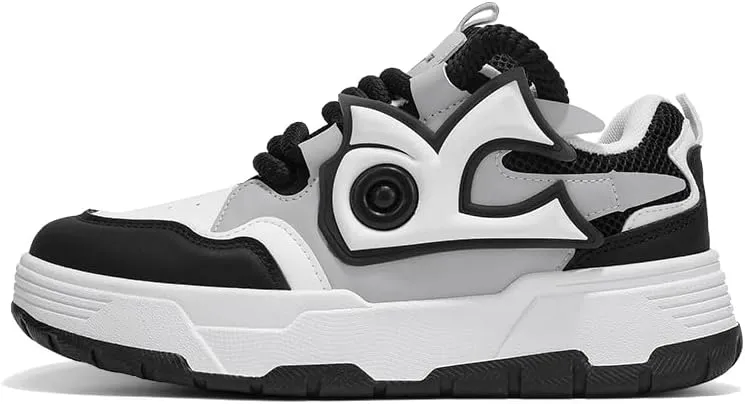 Men's Trendy Street Style Colour Block Skateboard Shoes, Breathable Comfy Non Slip Durable Platform Sneakers for Men's Outdoor Activities