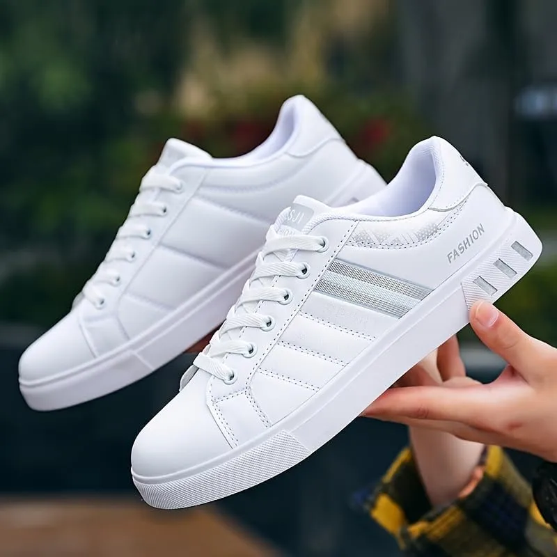 Men's Trendy Street Style Low Top Skateboard Shoes, Comfy Non Slip Lace Up Durable Sneakers for Men's Outdoor Activities