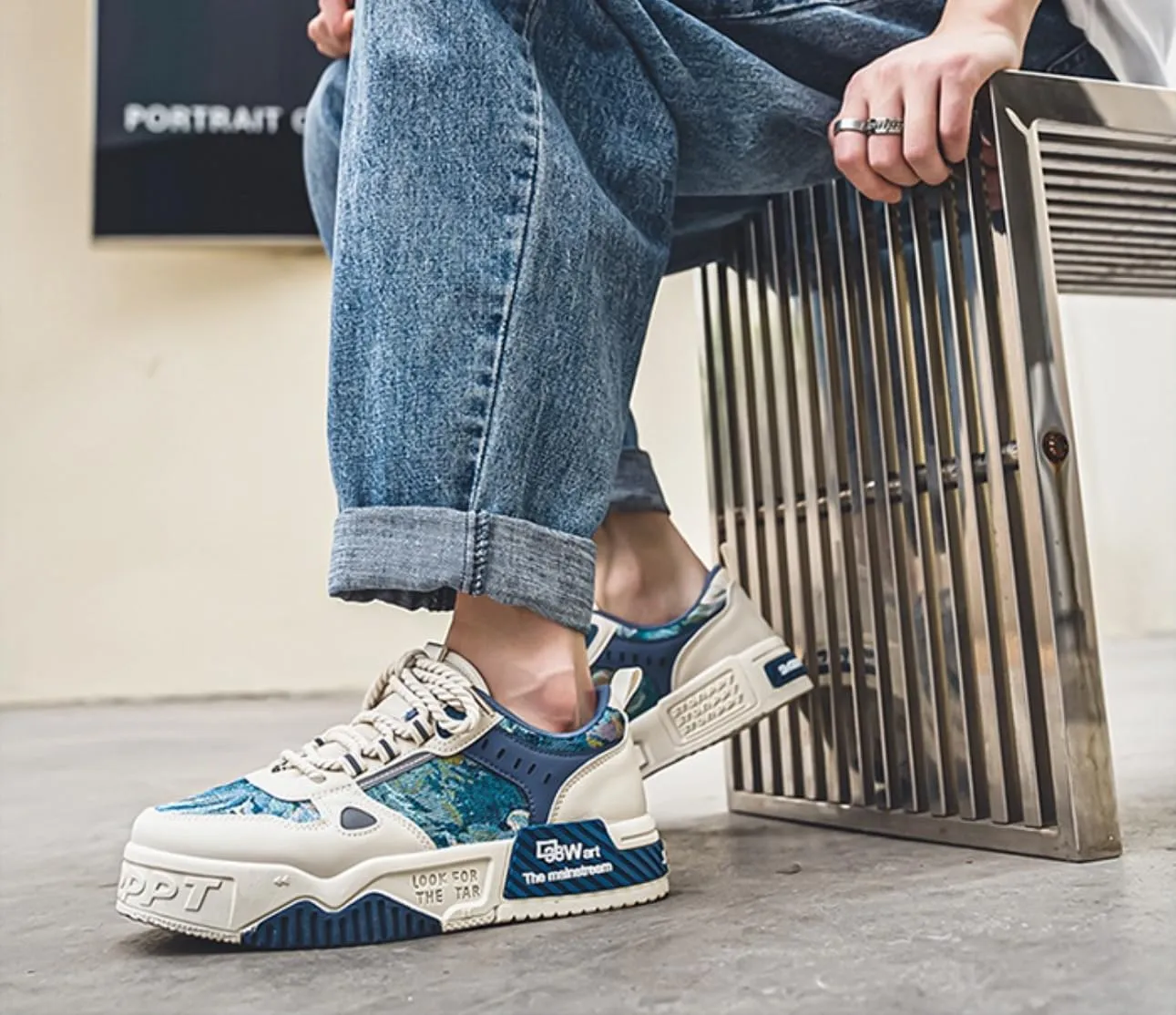Men's Trendy Stylish Sneakers - Comfortable and Durable for Street Style and Skateboarding - Fashion Trendy Design