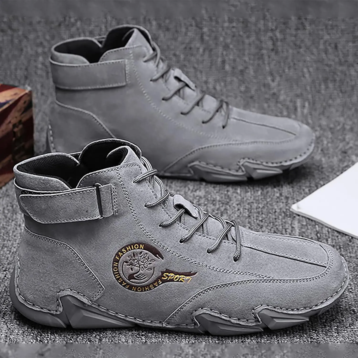 Men's Walking Shoes White Leather Sneakers Men Men’s Comfortable Casual Walking Tennis Shoes Slip on Shoes Men