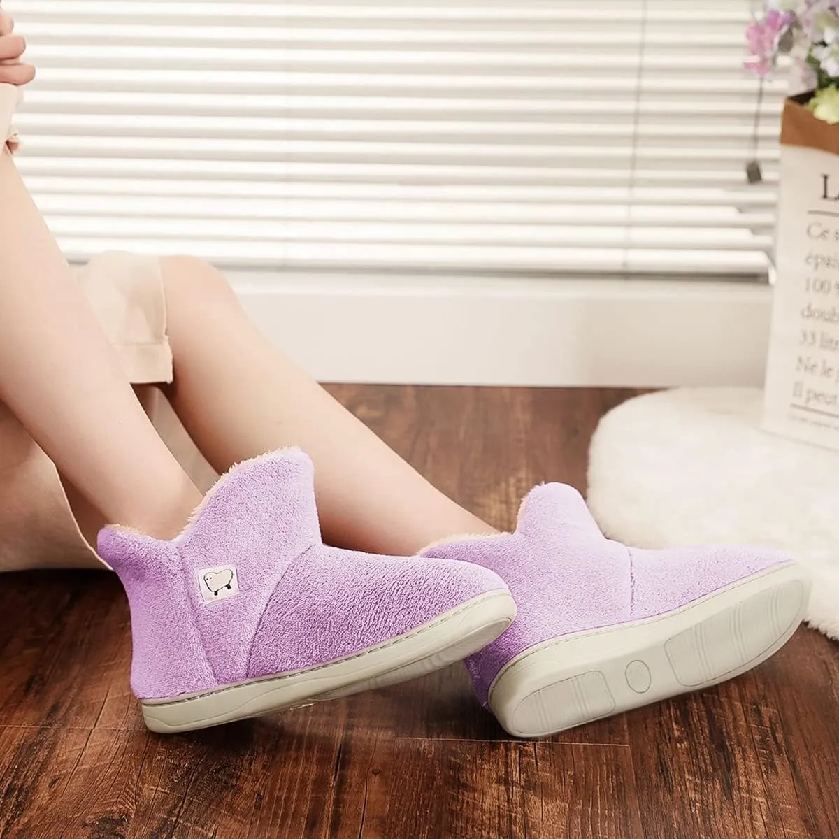 Mens Womens Comfort Slippers Plush Lining Winter Booties Slipper Memory Foam House Shoes Warm Boots Slippers