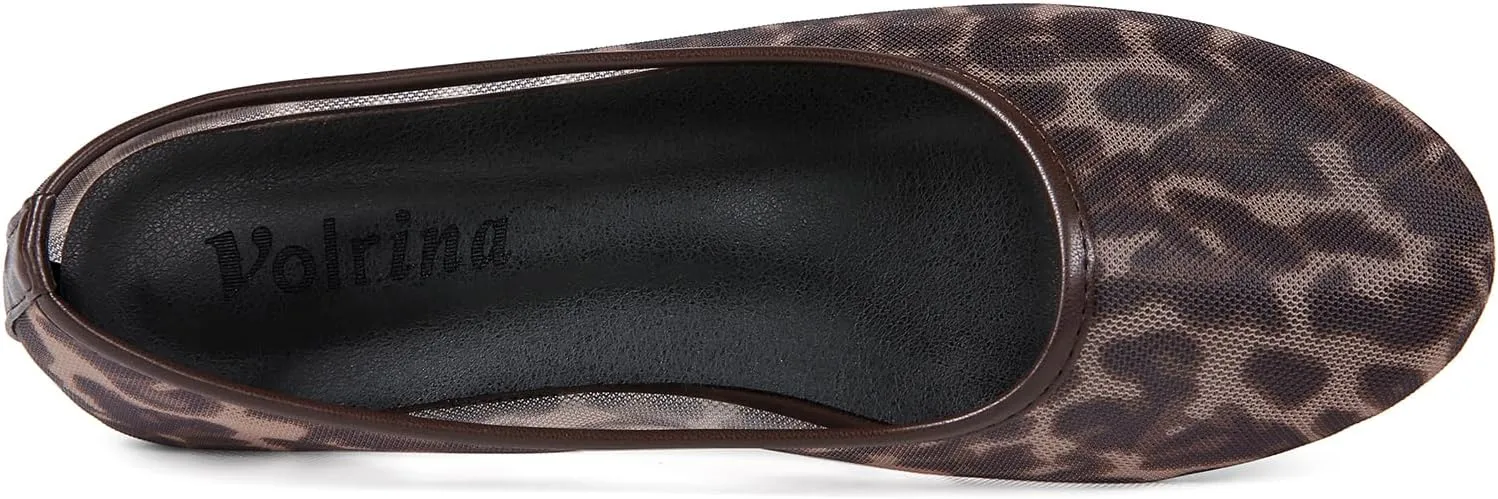 Mesh Ballet Flats Shoes for Women Round Toe Slip on Ballerina Casual Work Flats Low Heel Comfortable Soft