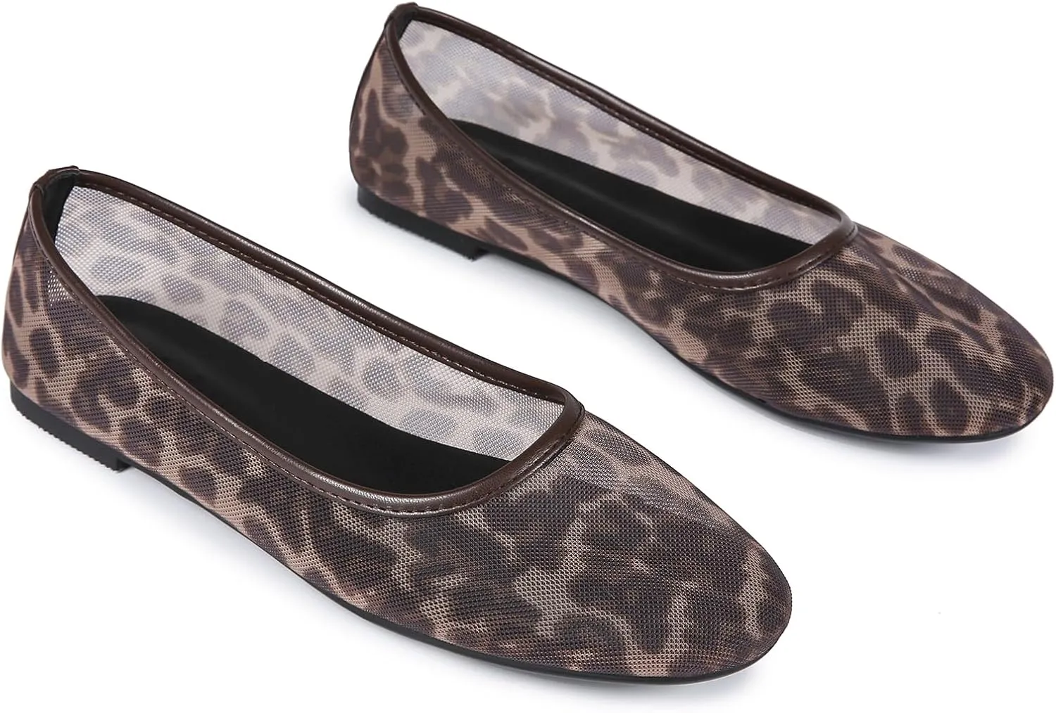 Mesh Ballet Flats Shoes for Women Round Toe Slip on Ballerina Casual Work Flats Low Heel Comfortable Soft