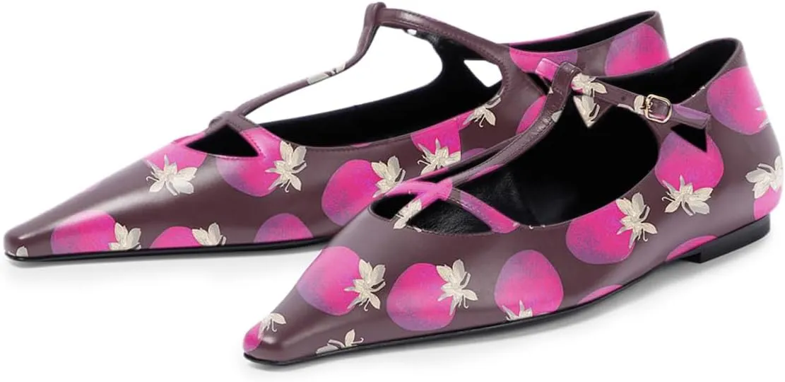 Milooey shoes Women Closed Square Toe Ballet Flats Comfy Buckled T-Strap Mary Jane Flats Sexy Cutout Dress Party Shoes Size 4-16 Us