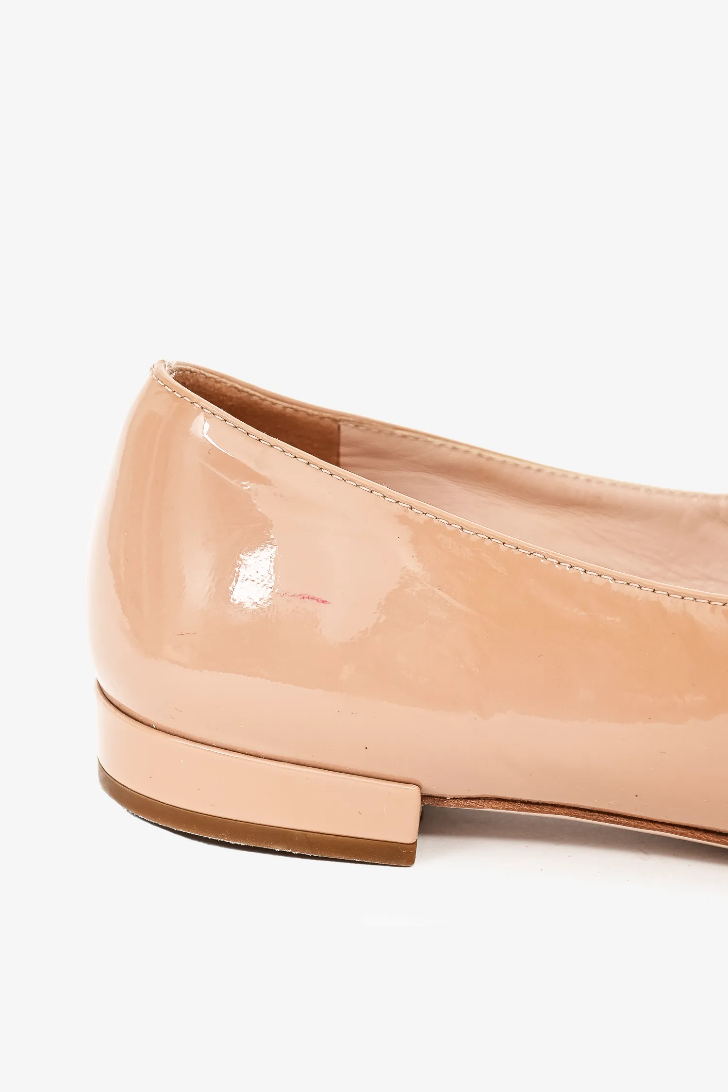 Miu Miu Beige Patent Bow Loafers Size 39